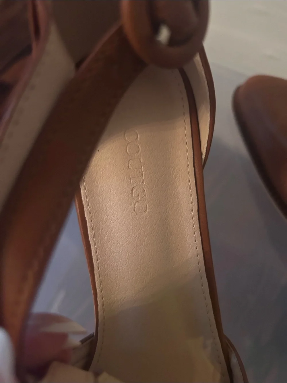 Women’s Tan Braided-Strap Mid Block Heel Pumps